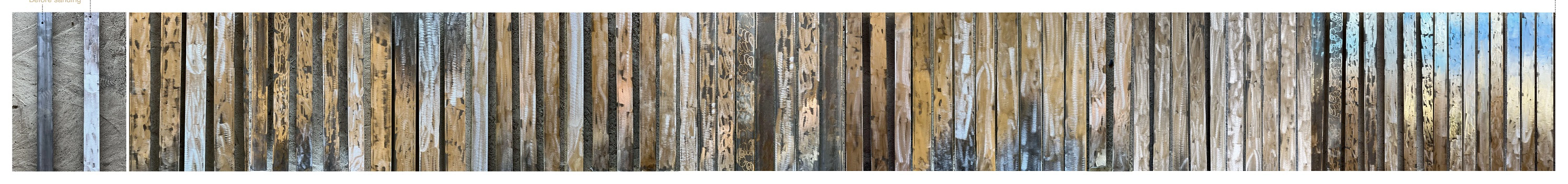 Material test – sanded metal profiles and reflections